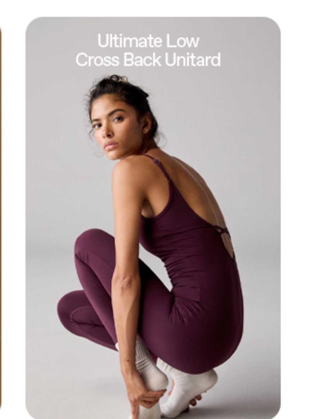 Adanola Ultimate Low Cross Back Unitard in Deep Plum